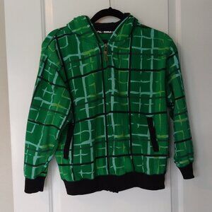 Ground Level Green Plaid Boys Hoodie Size L
